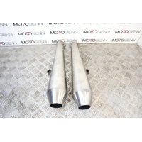 Triumph Thruxton 1200 2016 exhaust pipe pair mufflers silencers LH scratched