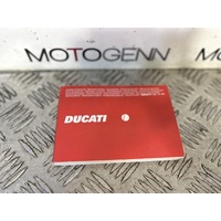 DUCATI warranty booklet manual